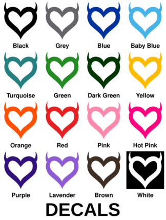 Heart With Horns Decals